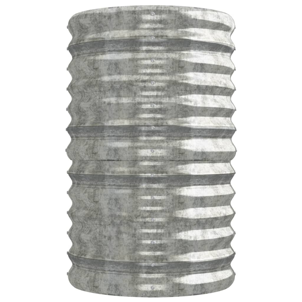 vidaXL ezüstszínű porszórt acél kerti magaságyás 224x40x68 cm