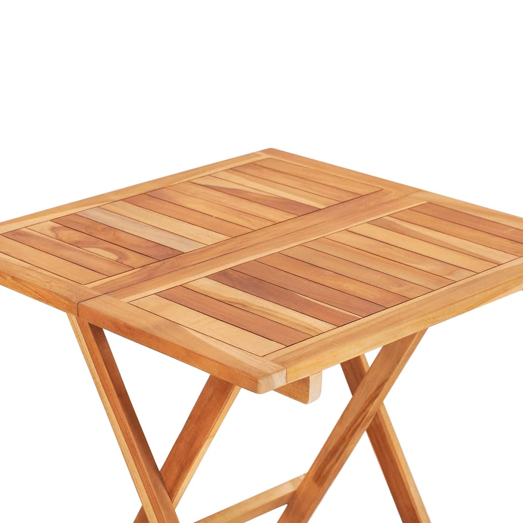 vidaXL tömör tíkfa összecsukható bisztróasztal 60 x 60 x 65 cm