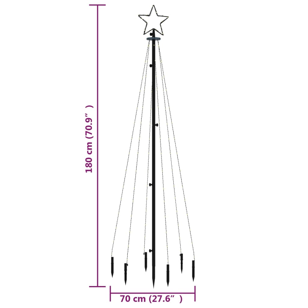 vidaXL hideg fehér fényű karácsonyfa tüskével 108 LED-del 180 cm