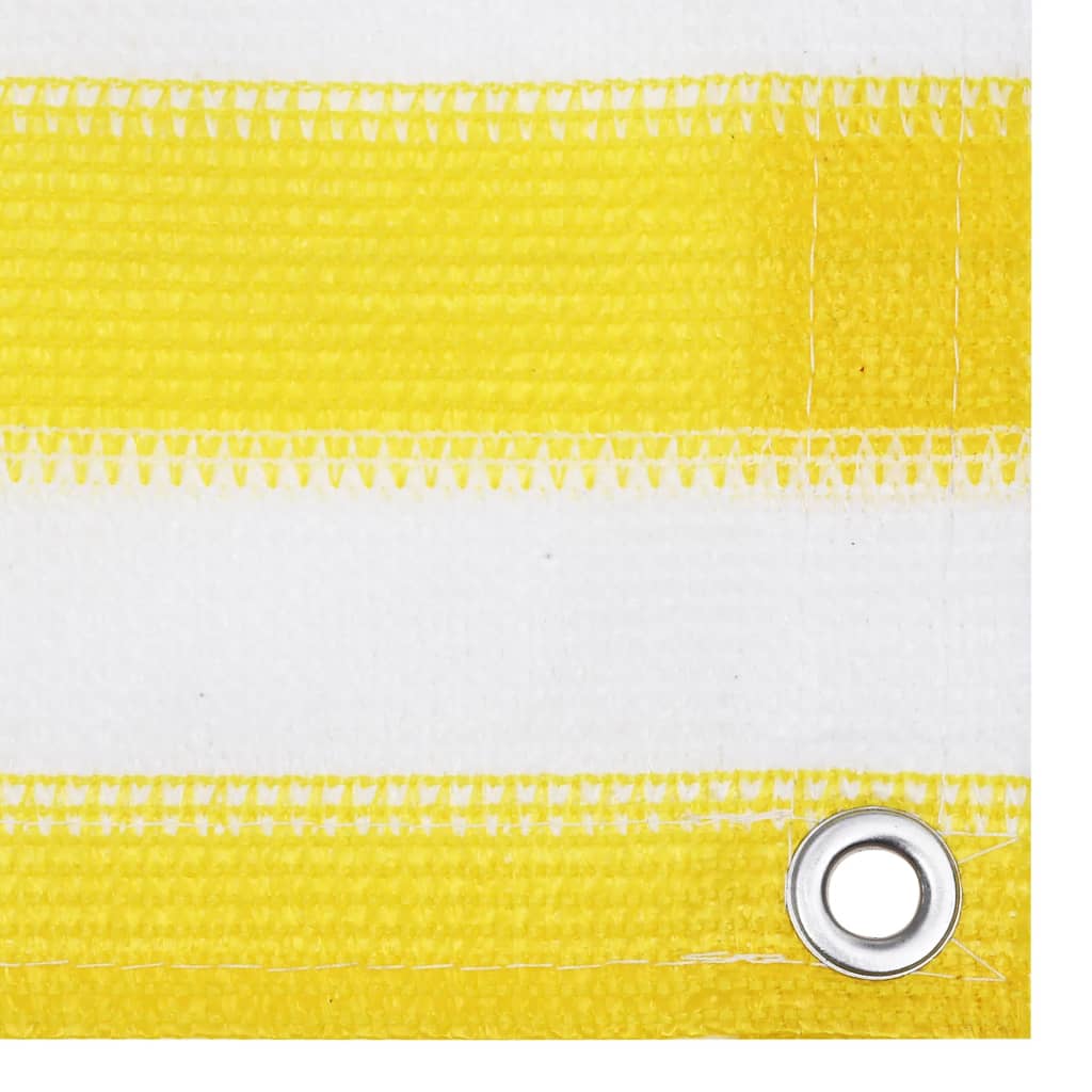 vidaXL sárga-fehér HDPE erkélytakaró 90 x 300 cm