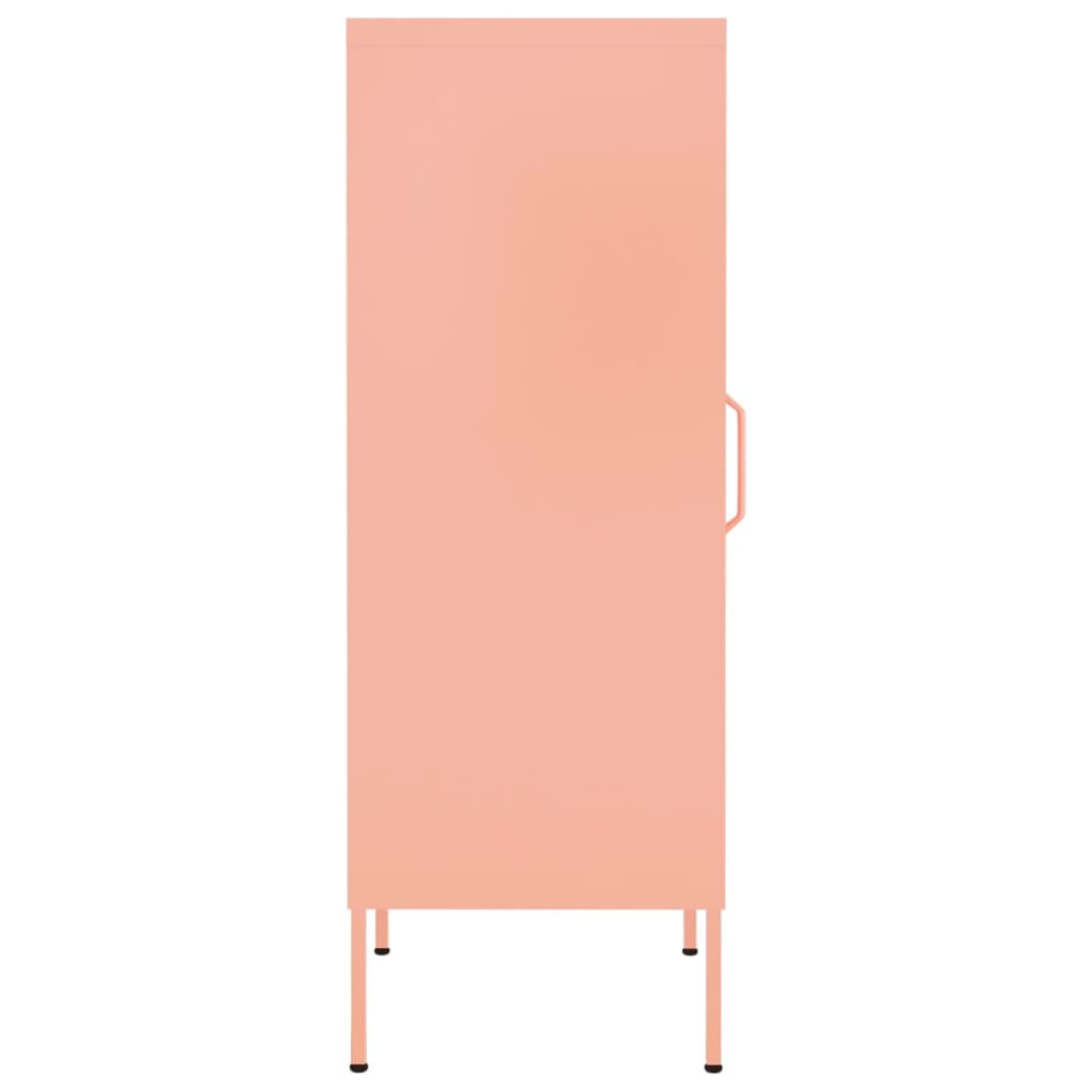 vidaXL rózsaszín acél tárolószekrény 42,5 x 35 x 101,5 cm