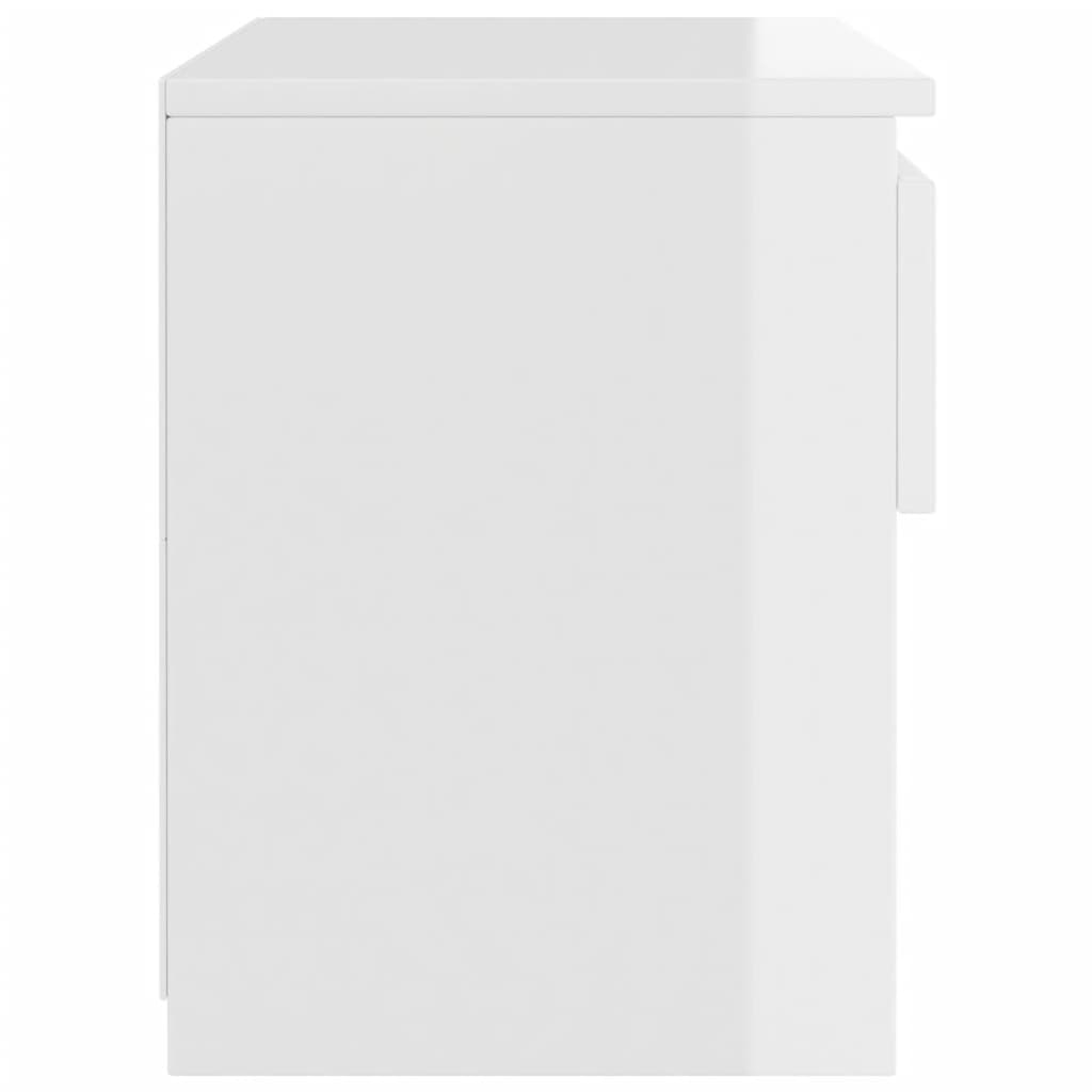 vidaXL 2 db magasfényű fehér forgácslap éjjeliszekrény 40 x 30 x 39 cm