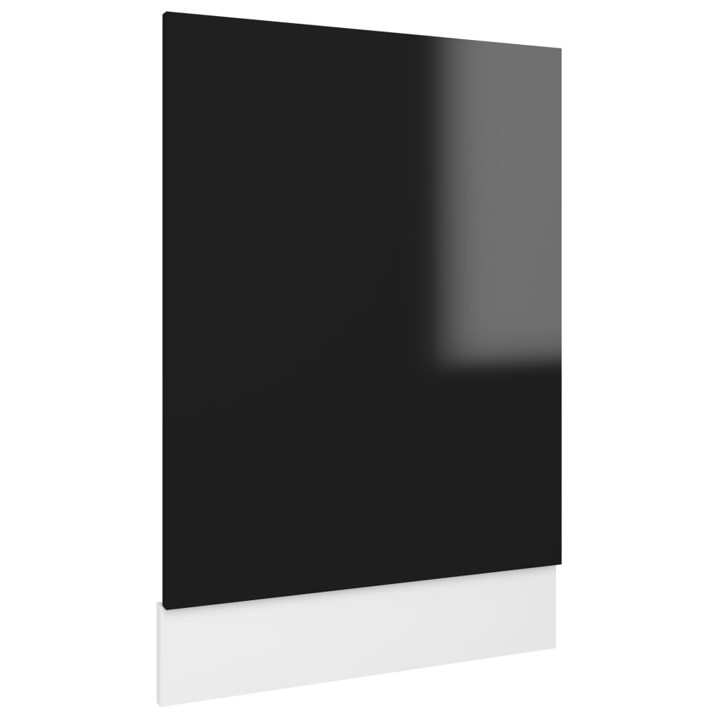 vidaXL magasfényű fekete forgácslap mosogatógép-panel 45 x 3 x 67 cm