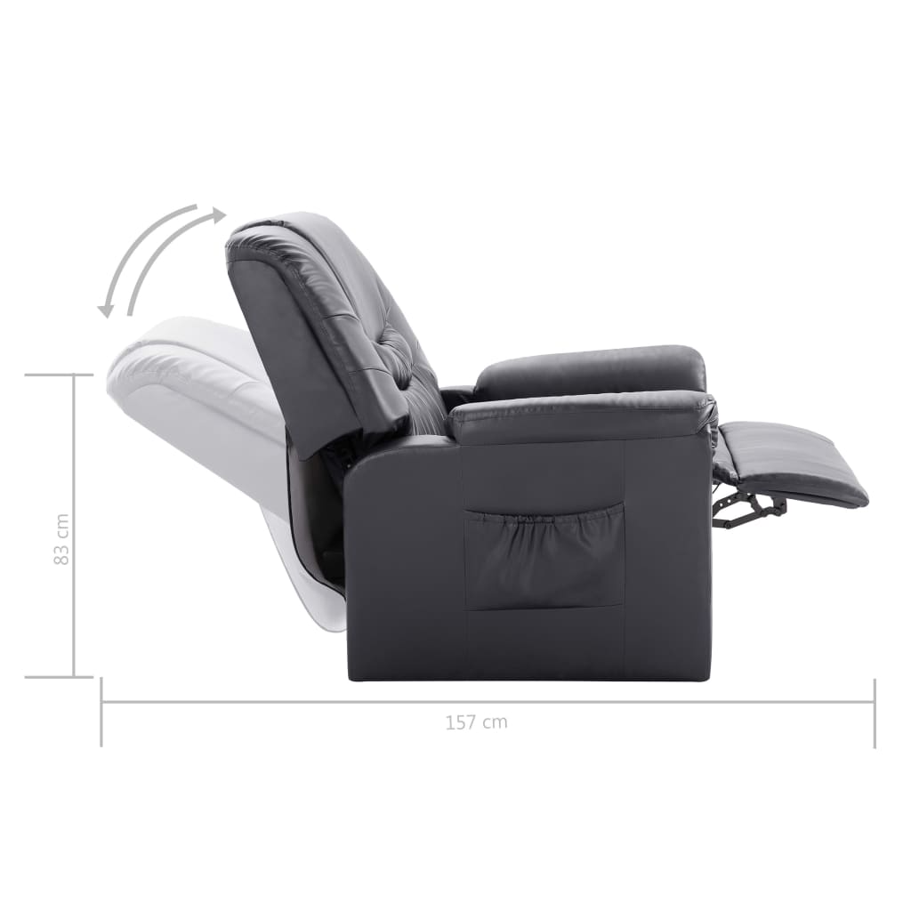 vidaXL szürke műbőr dönthető szék