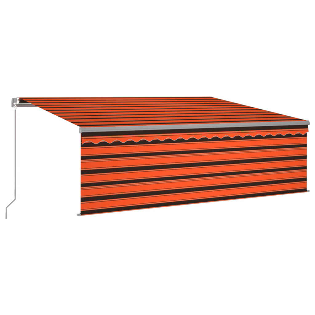 vidaXL narancs és barna kihúzható napellenző redőnnyel 4,5 x 3 m