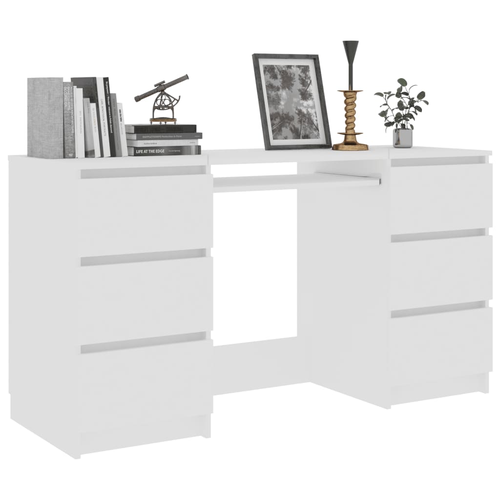 vidaXL fehér forgácslap íróasztal 140 x 50 x 77 cm