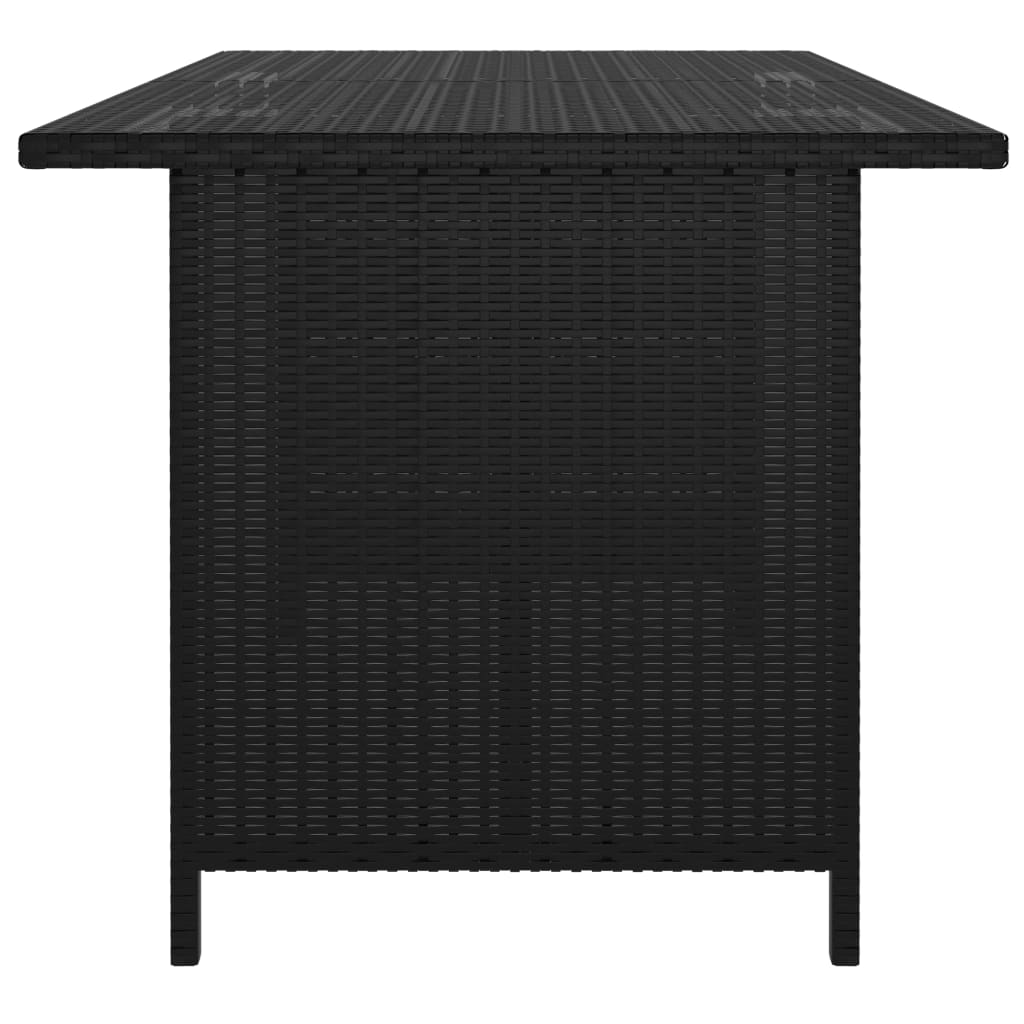 vidaXL fekete polyrattan kerti étkezőasztal 110 x 70 x 65 cm