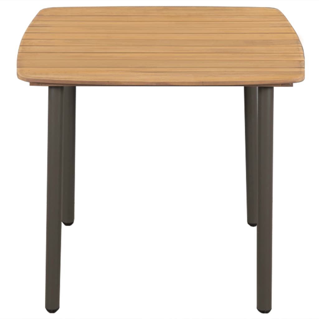 44233 vidaXL Garden Table 80x80x72cm Solid Acacia Wood and Steel