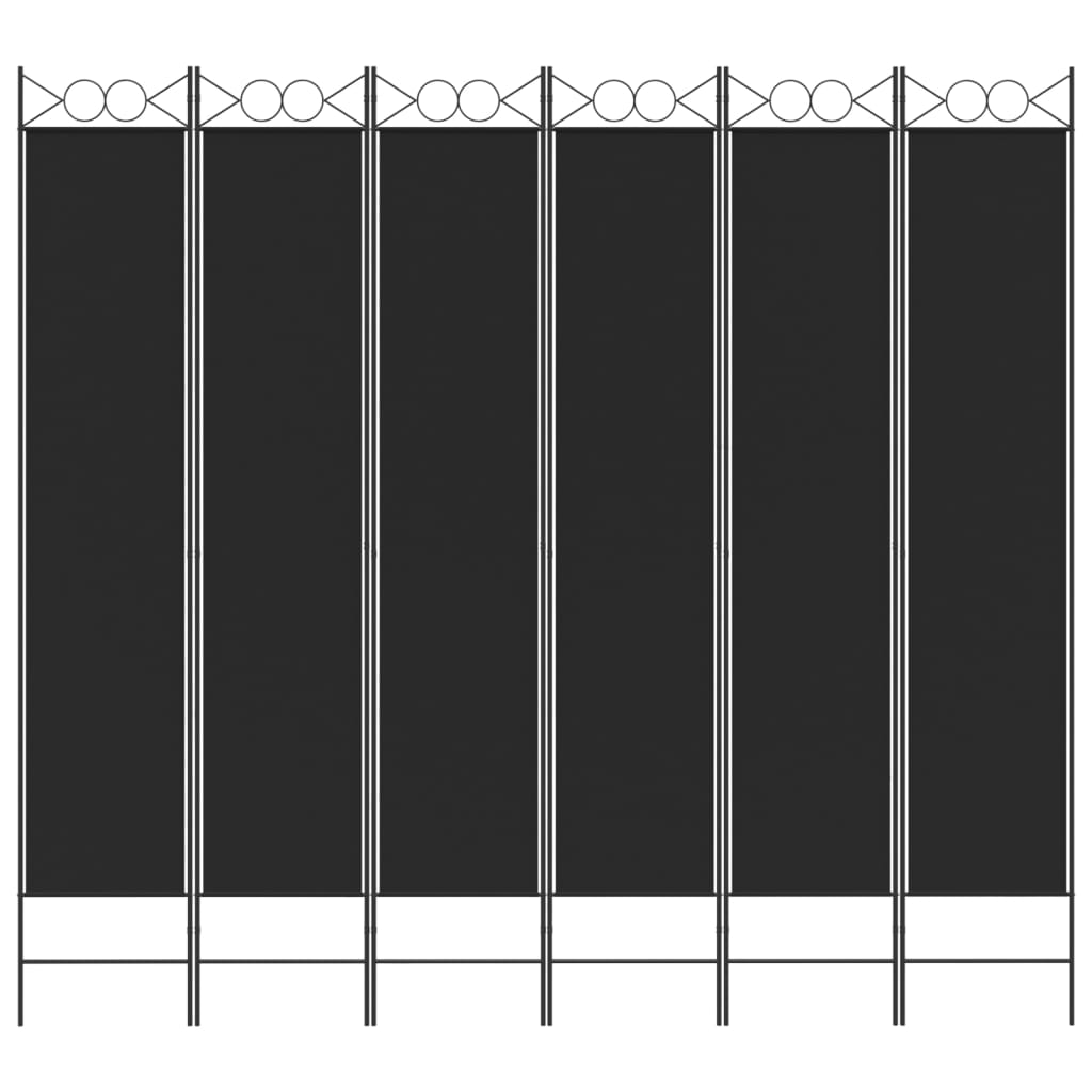 vidaXL 6-paneles fekete szövet térelválasztó 240x220 cm