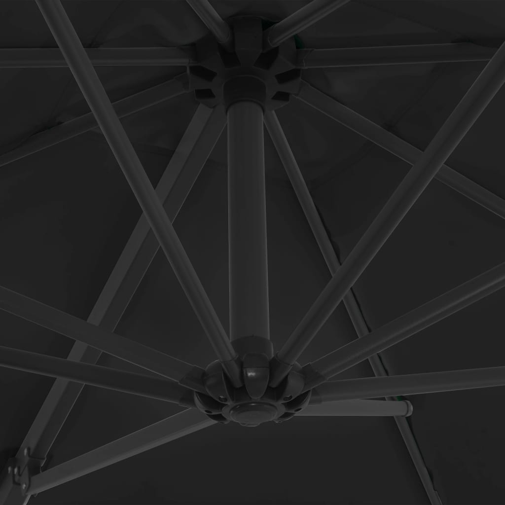 vidaXL fekete konzolos napernyő acélrúddal 250 x 250 cm