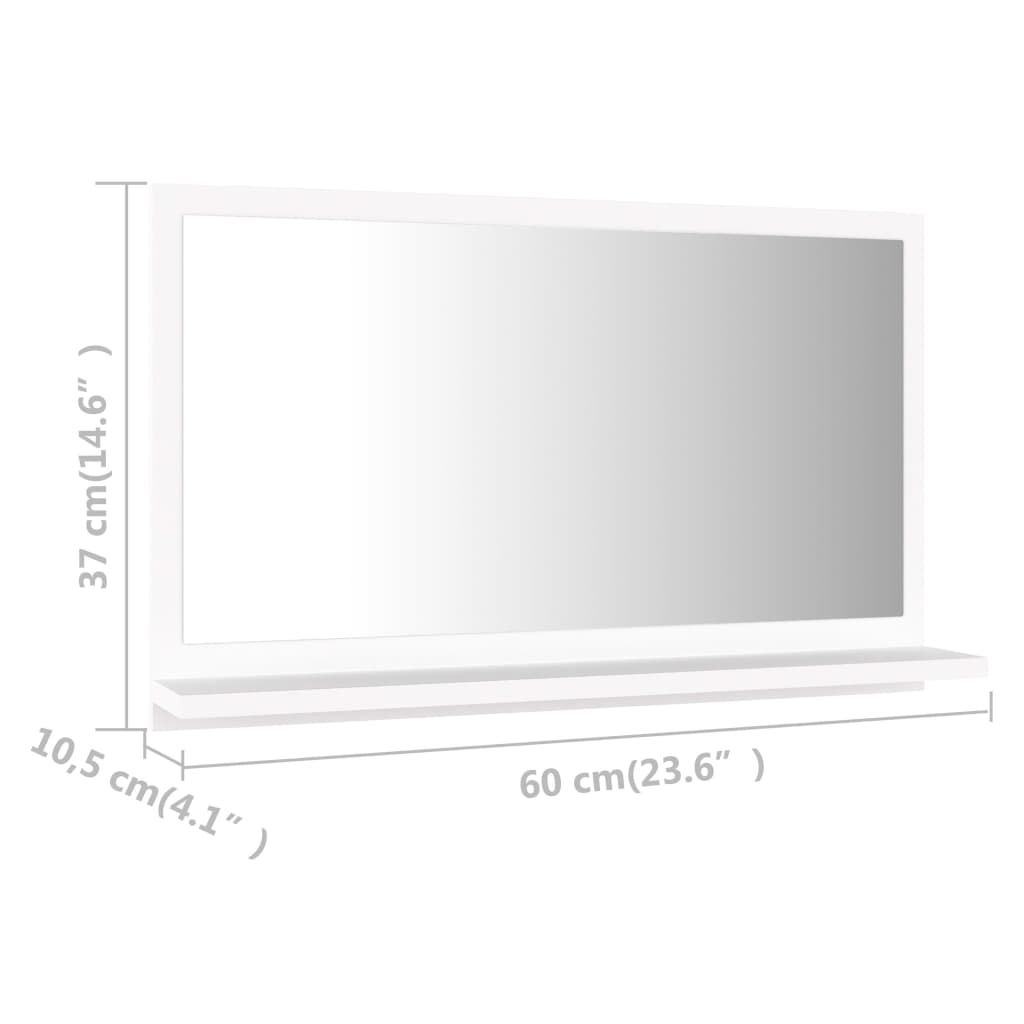 vidaXL fehér forgácslap fürdőszobai tükör 60 x 10,5 x 37 cm