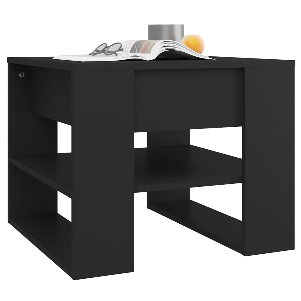 vidaXL fekete szerelt fa dohányzóasztal 55,5 x 55 x 45 cm