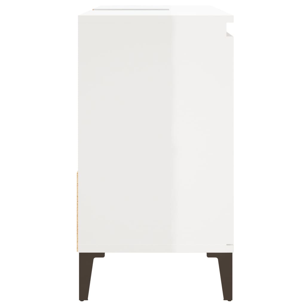 vidaXL magasfényű fehér szerelt fa fürdőszobaszekrény 65 x 33 x 60 cm