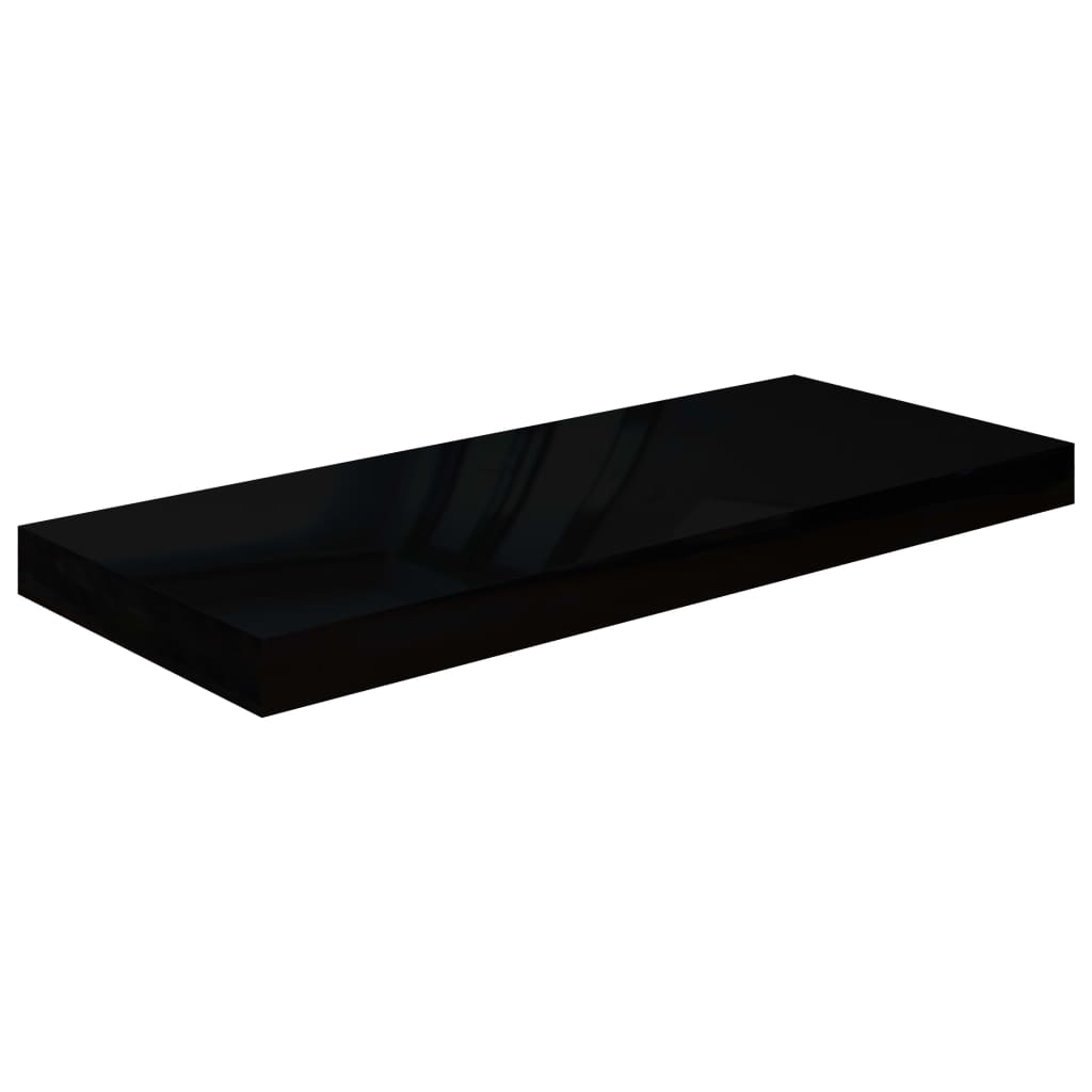 vidaXL magasfényű fekete MDF lebegő fali polc 60 x 23,5 x 3,8 cm