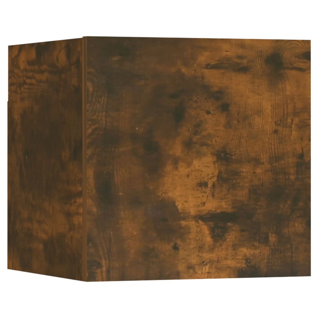vidaXL füstös tölgyszínű falra szerelhető szerelt fa TV-szekrény