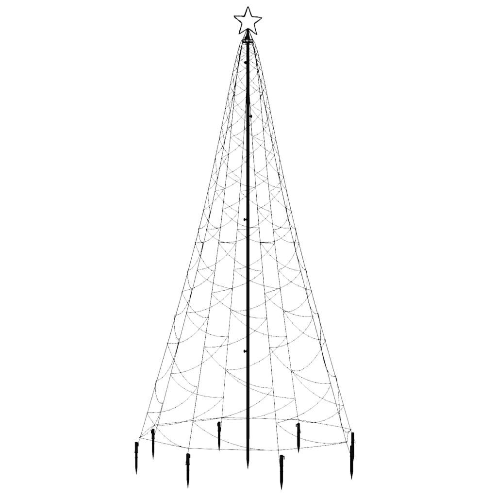 vidaXL meleg fehér 500 LED-es karácsonyfa fémoszloppal 3 m