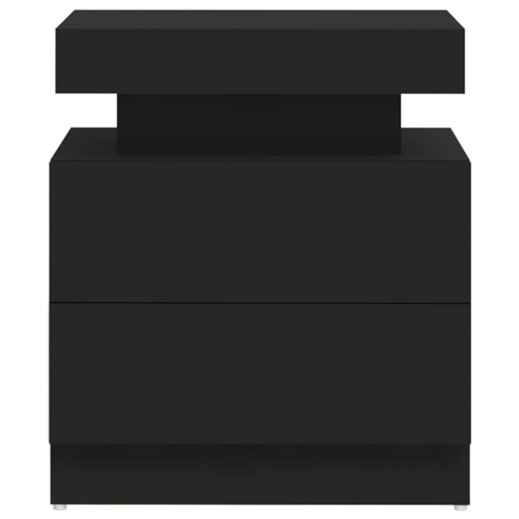 vidaXL fekete forgácslap éjjeliszekrény 45 x 35 x 52 cm