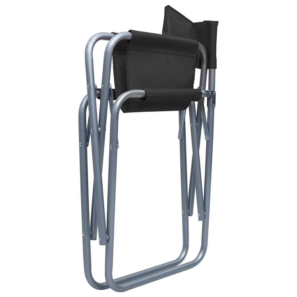 vidaXL 2 db fekete acél rendezői szék
