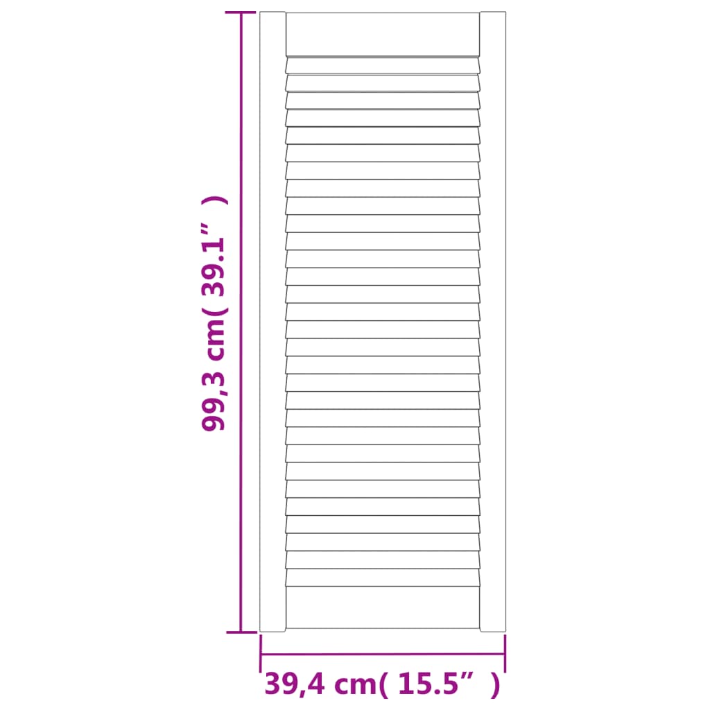 vidaXL 4 db tömör fenyőfa zsaluzott ajtó 99,3 x 39,4 cm