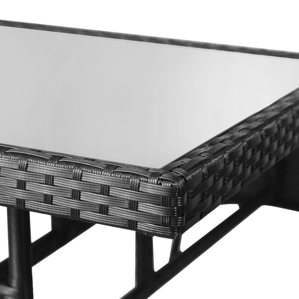 vidaXL fekete polyrattan kerti asztal 80 x 80 x 74 cm