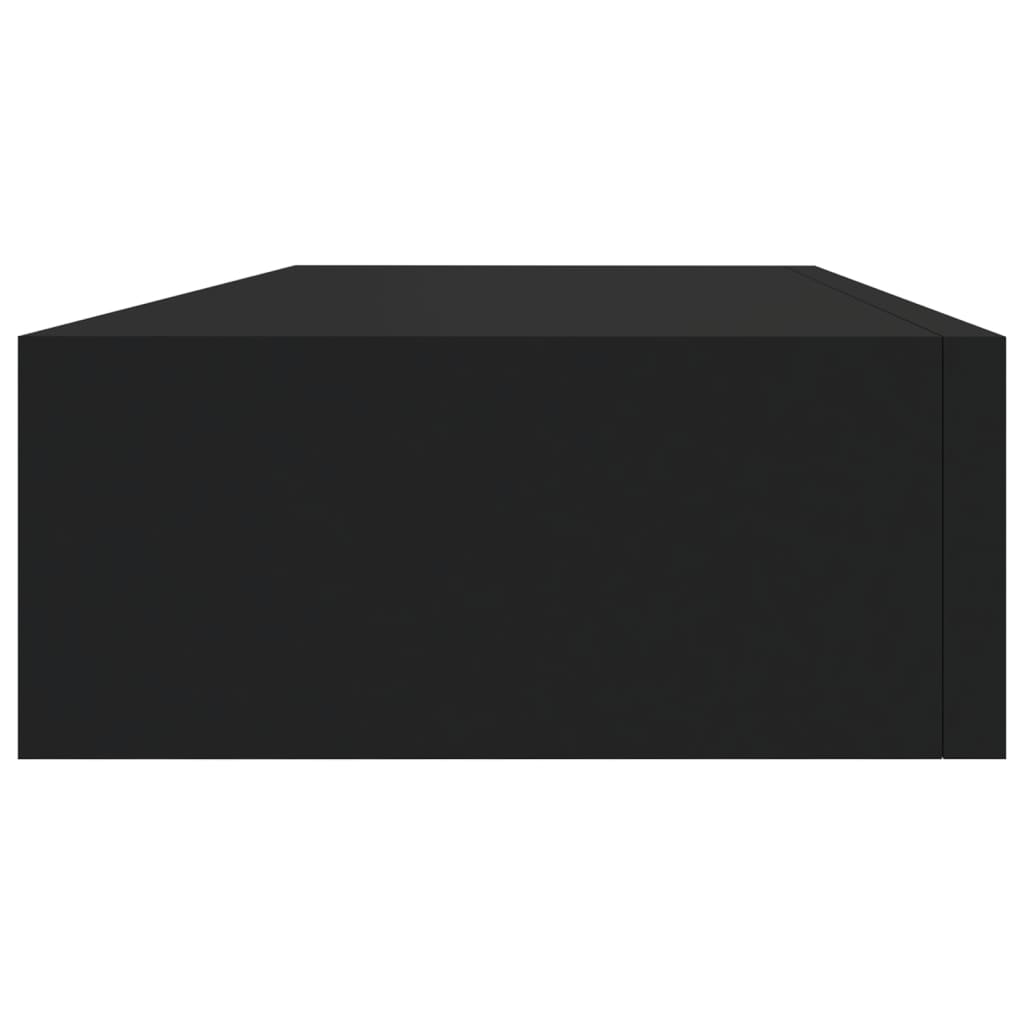 vidaXL 2 db fekete MDF falra szerelhető fiókos polc 60 x 23,5 x 10 cm