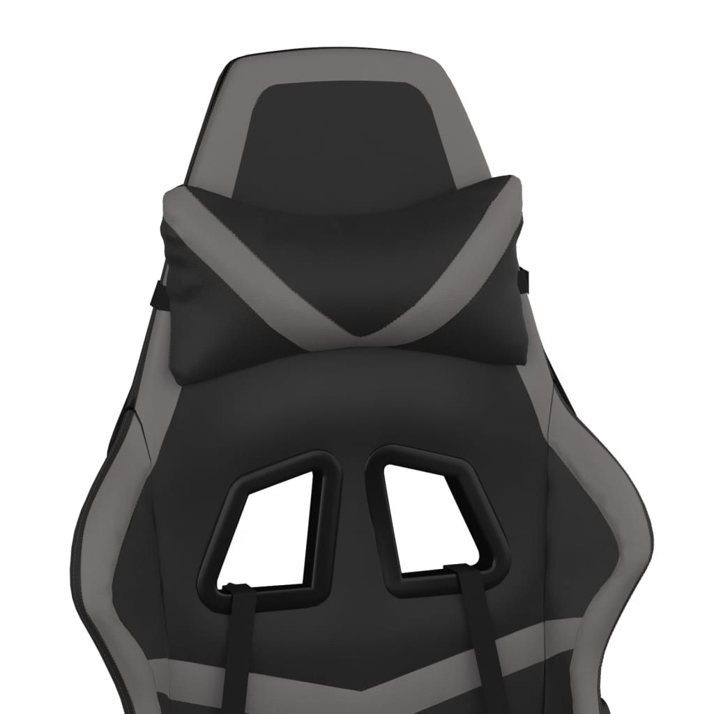 vidaXL fekete és szürke műbőr masszírozó játékszék lábtartóval