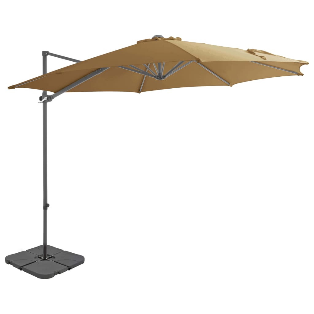 vidaXL szürkésbarna kültéri napernyő hordozható talppal