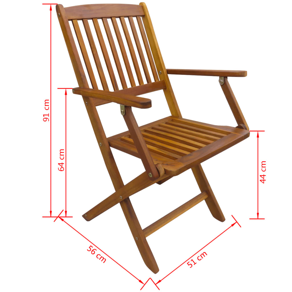 vidaXL 2 db összecsukható tömör akácfa kerti szék