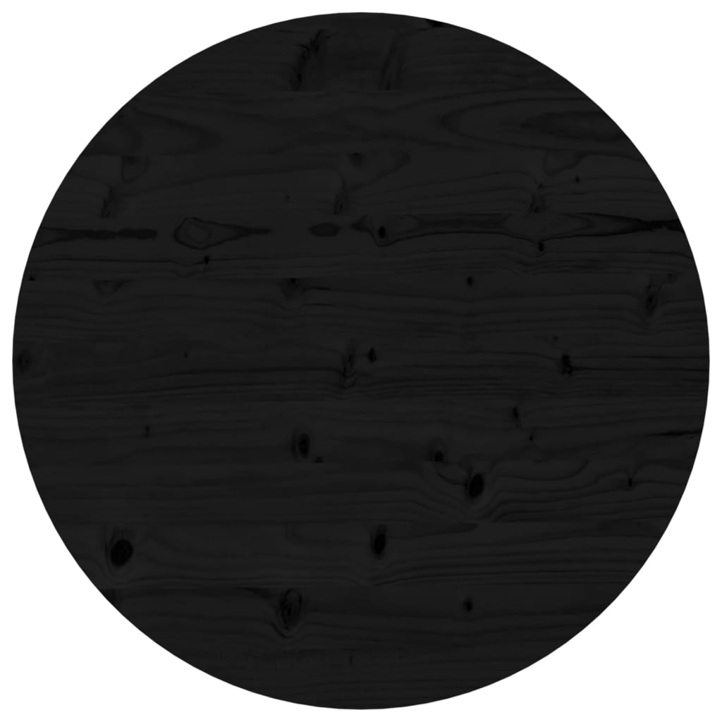 vidaXL fekete tömör fenyőfa kerek asztallap Ø90 x 3 cm
