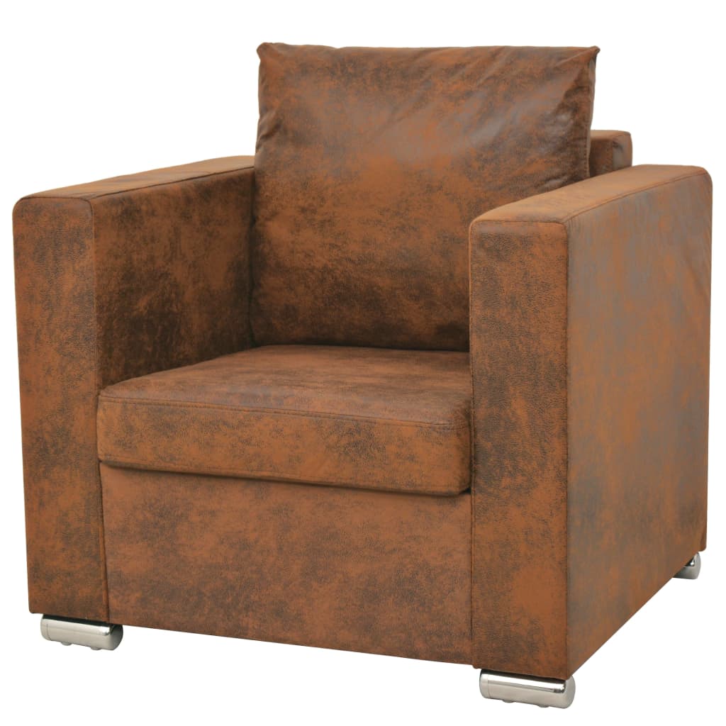 vidaXL barna művelúr fotel