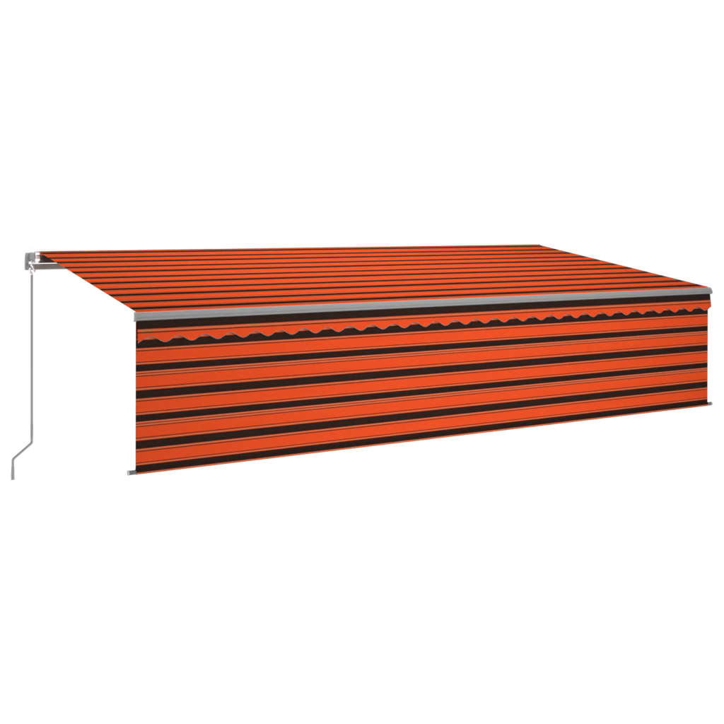 vidaXL narancssárga-barna kihúzható LED-es napellenző redőnnyel 6x3 m