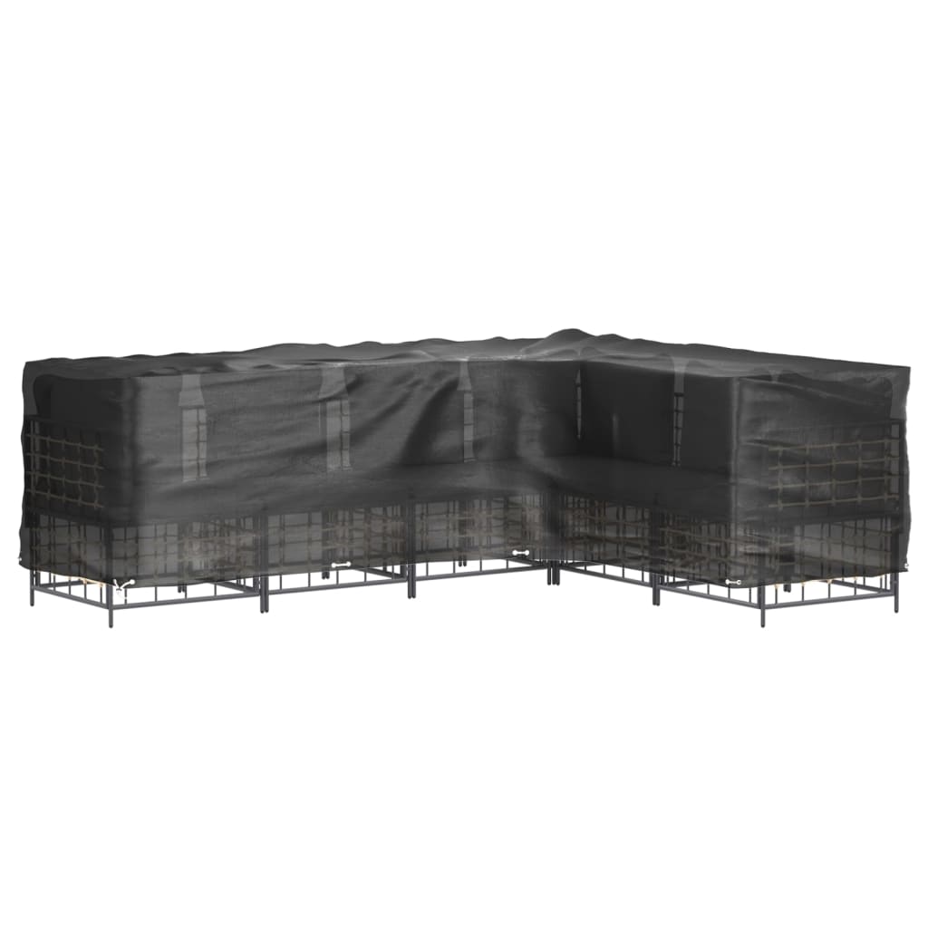 vidaXL 2 db L-alakú kerti bútorhuzat 16 fűzőlyukkal 260x210x80 cm
