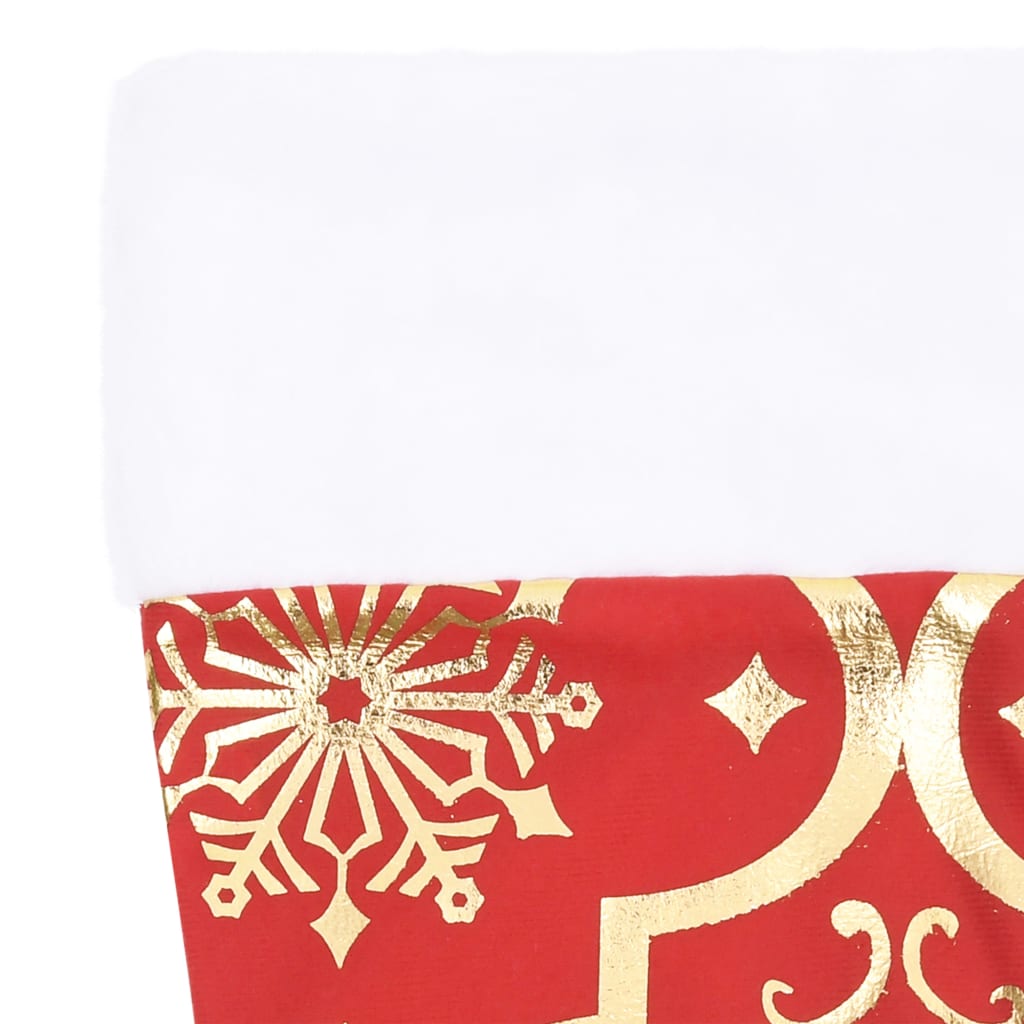 vidaXL fényűző piros szövet karácsonyfatalp-takaró zoknival 150 cm