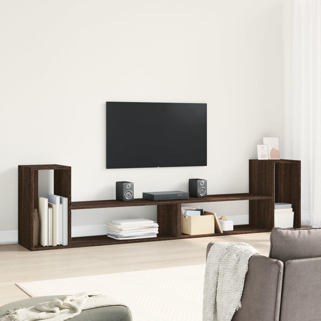 vidaXL 2 db barna tölgy színű szerelt fa TV-szekrény 100 x 30 x 50 cm