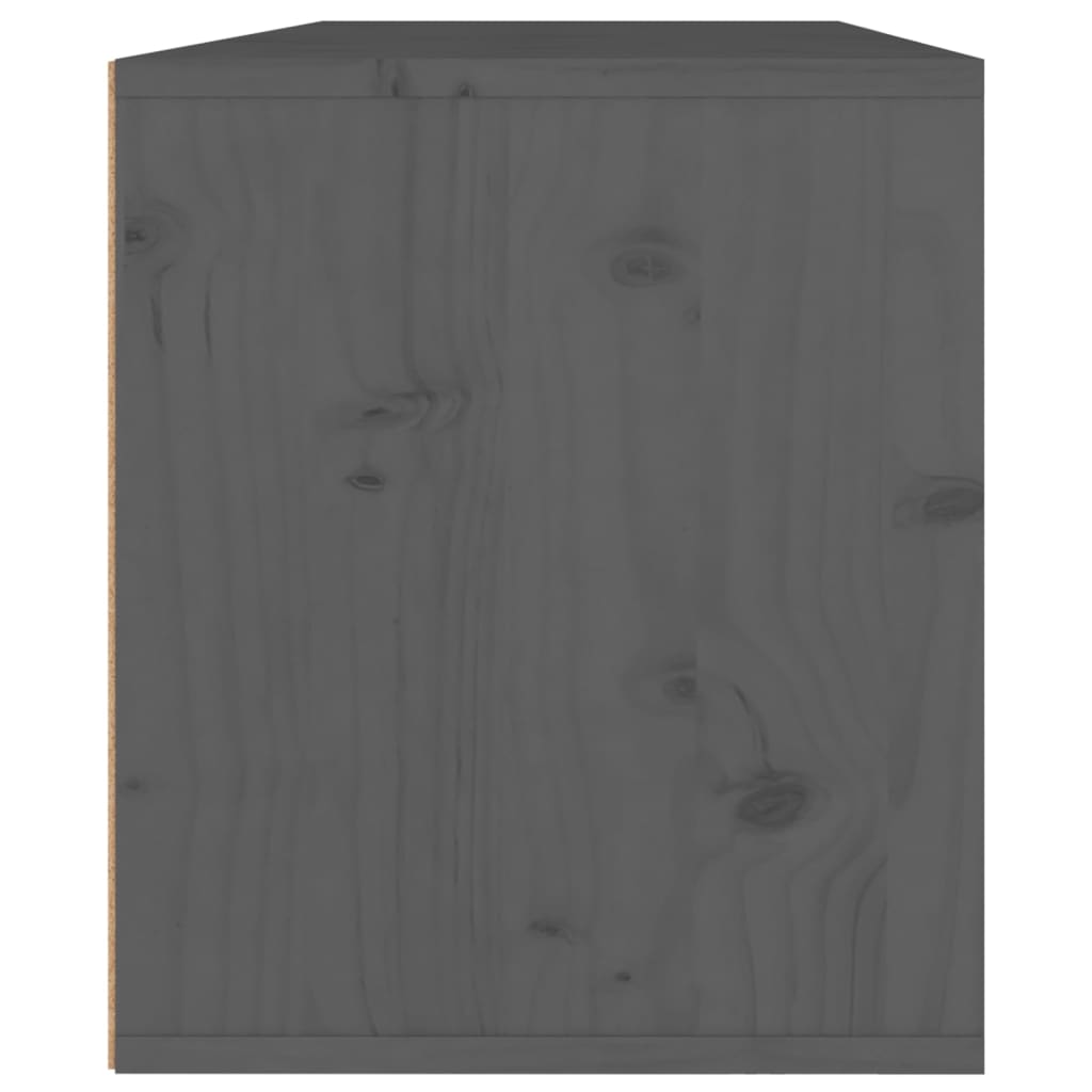 vidaXL 2 darab szürke tömör fenyőfa faliszekrény 45 x 30 x 35 cm