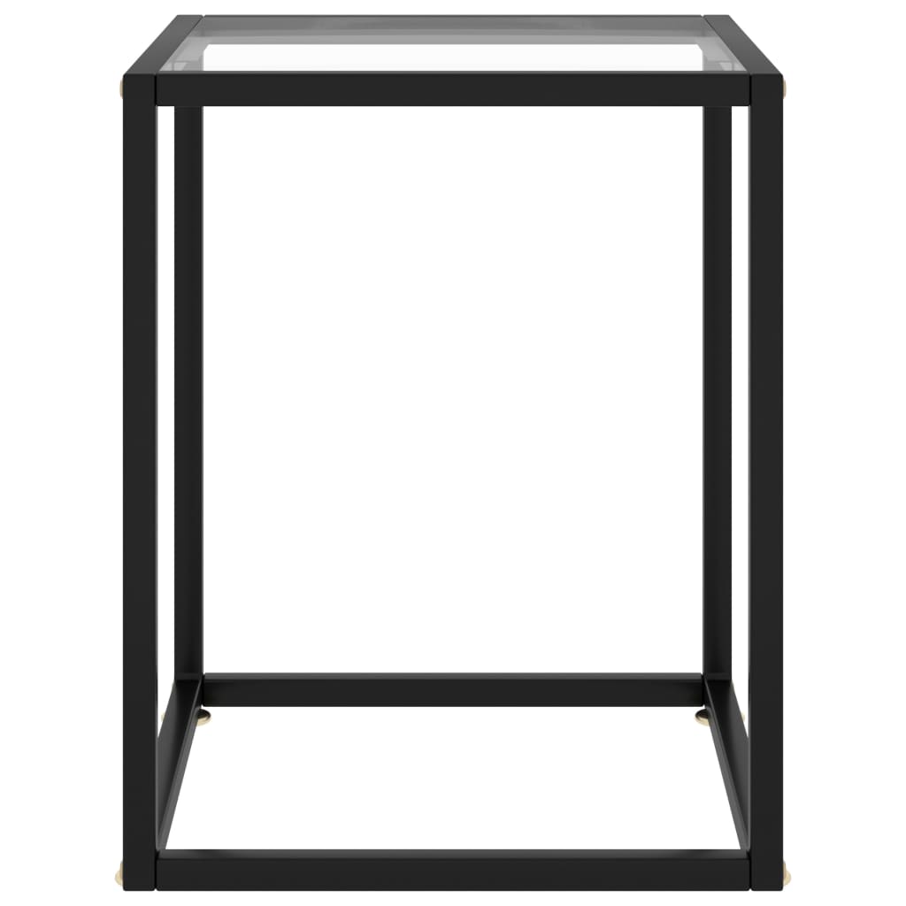 vidaXL fekete dohányzóasztal edzett üveggel 40 x 40 x 50 cm