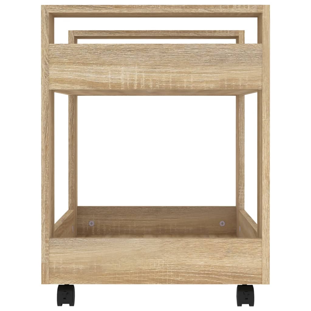 vidaXL sonoma-tölgy szerelt fa asztal-kocsi 60 x 45 x 60 cm