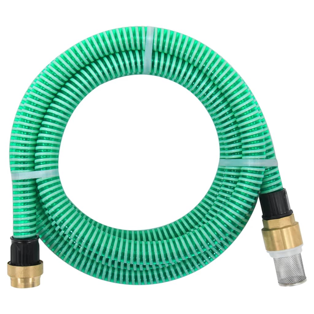 vidaXL zöld PVC szívótömlő sárgaréz csatlakozókkal 1,1" 20 m