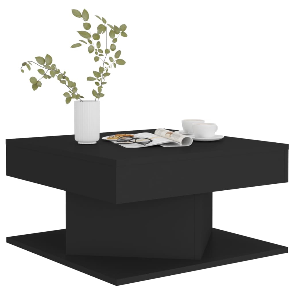 vidaXL fekete forgácslap dohányzóasztal 57 x 57 x 30 cm