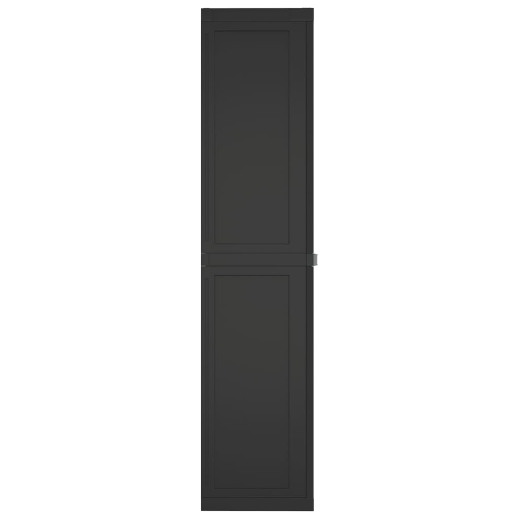 vidaXL fekete PP kültéri tárolószekrény 65 x 37 x 165 cm