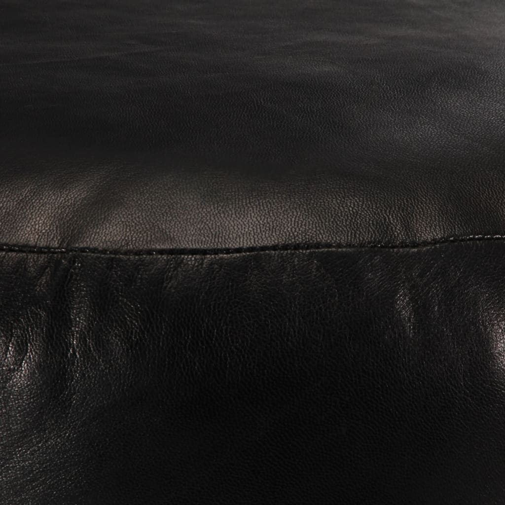 vidaXL fekete valódi kecskebőr puff 60 x 30 cm