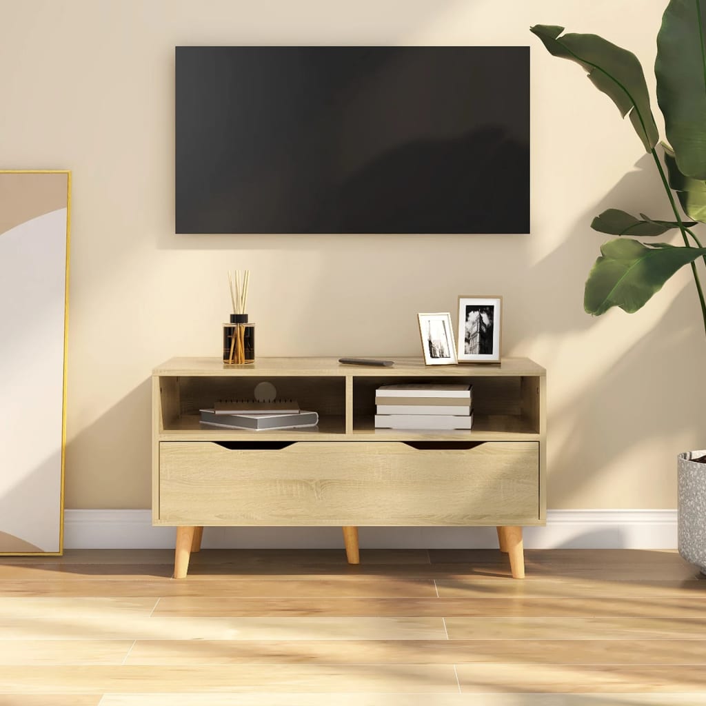 vidaXL sonoma-tölgyszínű szerelt fa TV-szekrény 90 x 40 x 48,5 cm