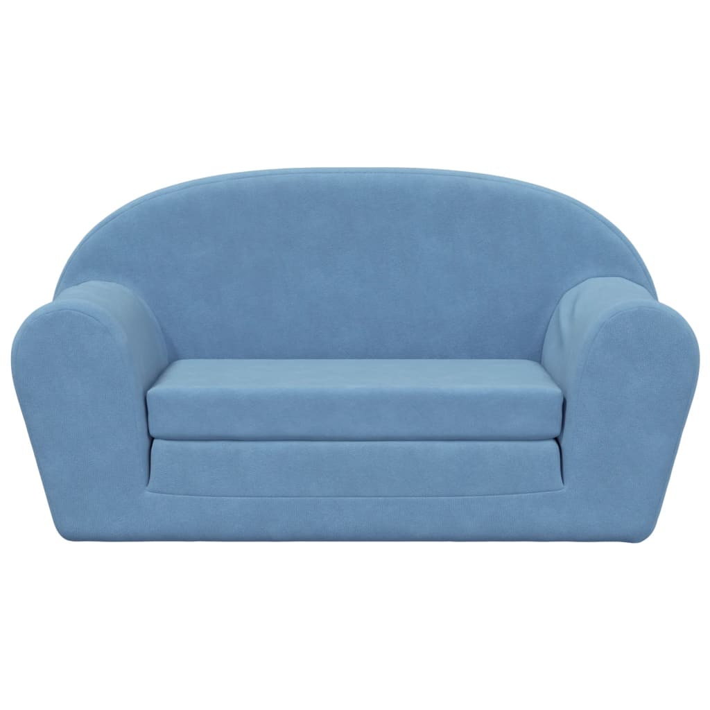vidaXL 2 személyes kék puha plüss gyerek kanapéágy