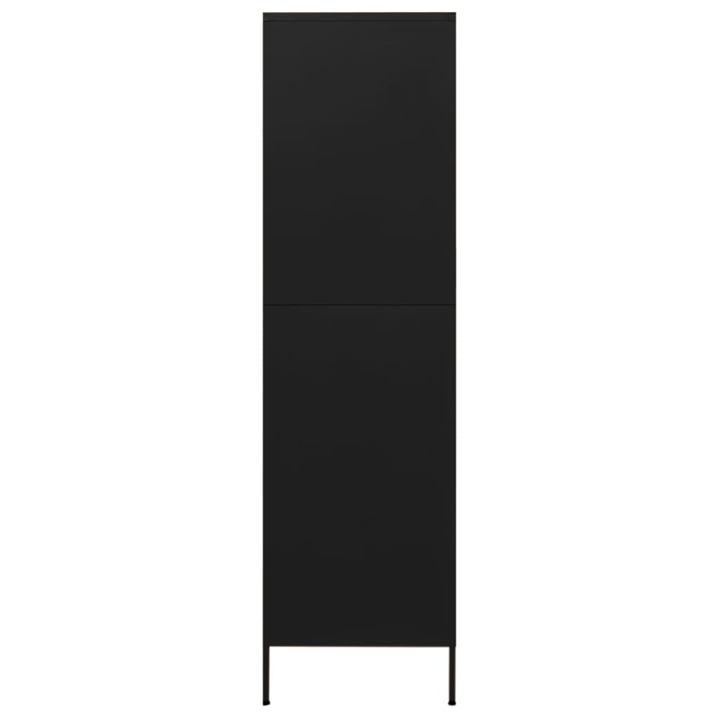 vidaXL fekete acél ruhásszekrény 90 x 50 x 180 cm