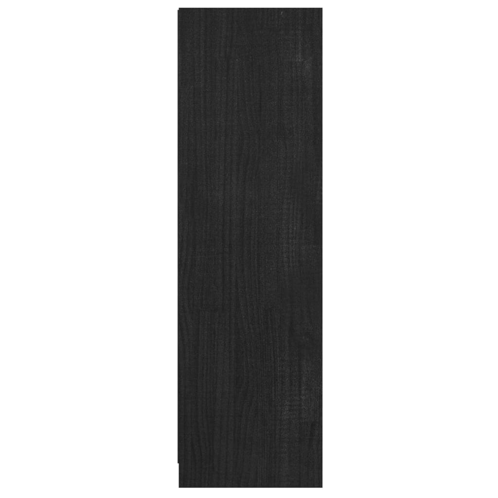 vidaXL fekete tömör fenyőfa könyvszekrény/térelválasztó 36x33x110 cm