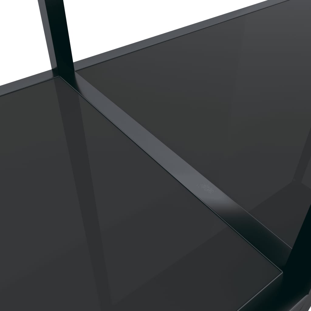 vidaXL fekete edzett üveg tálalóasztal 200 x 35 x 75,5 cm