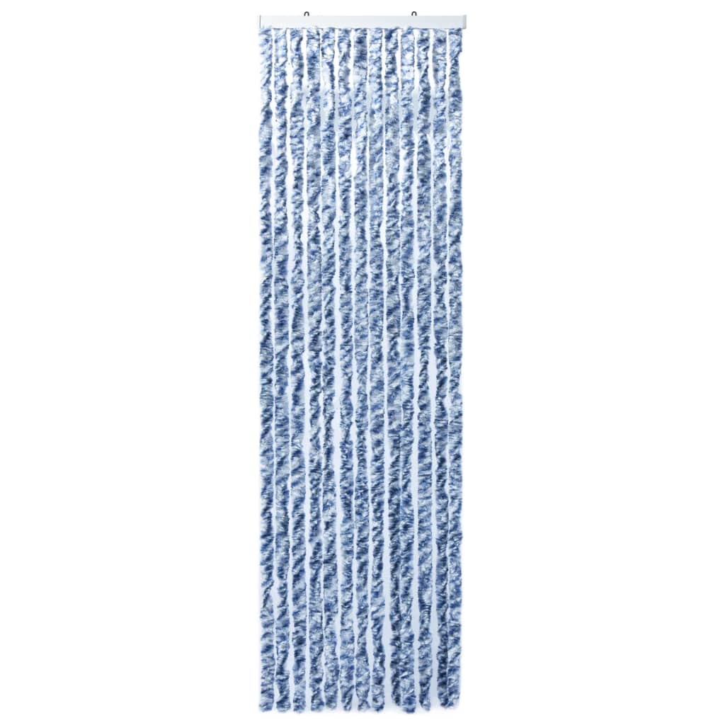 vidaXL kék, fehér és ezüstszínű zsenília rovarfüggöny 56 x 185 cm