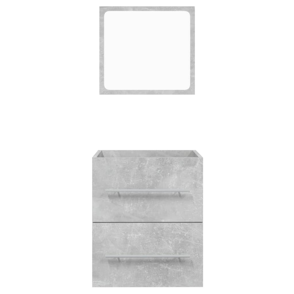 vidaXL betonszürke tükrös fürdőszobaszekrény 41 x 38,5 x 48 cm