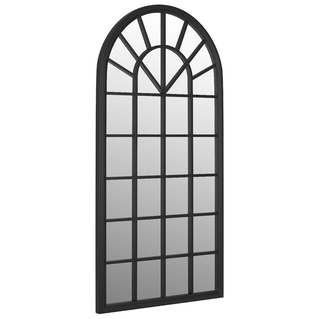 vidaXL fekete vas kerti tükör kültéri használatra 90 x 45 cm