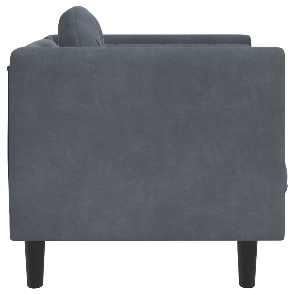 vidaXL sötétszürke bársony kanapéfotel párnával